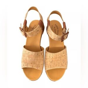 Kork-Ease Keirn Cork & Leather Platform Wedge Sandals